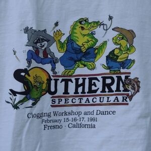 Vintage SS Southern Spectacular Alligator Clogger Graphic T-shirt XL